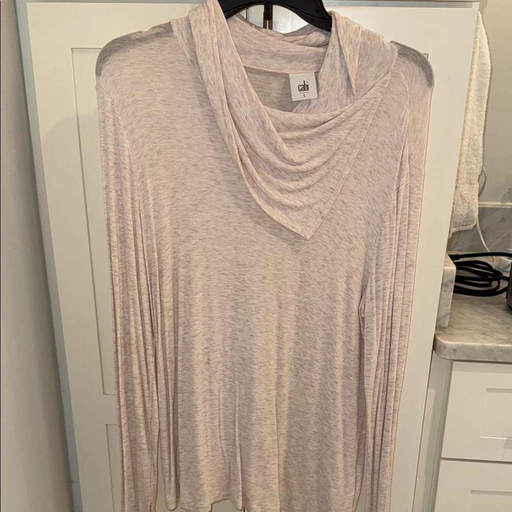 CAbi Light Beige Cowl Neck Sweater